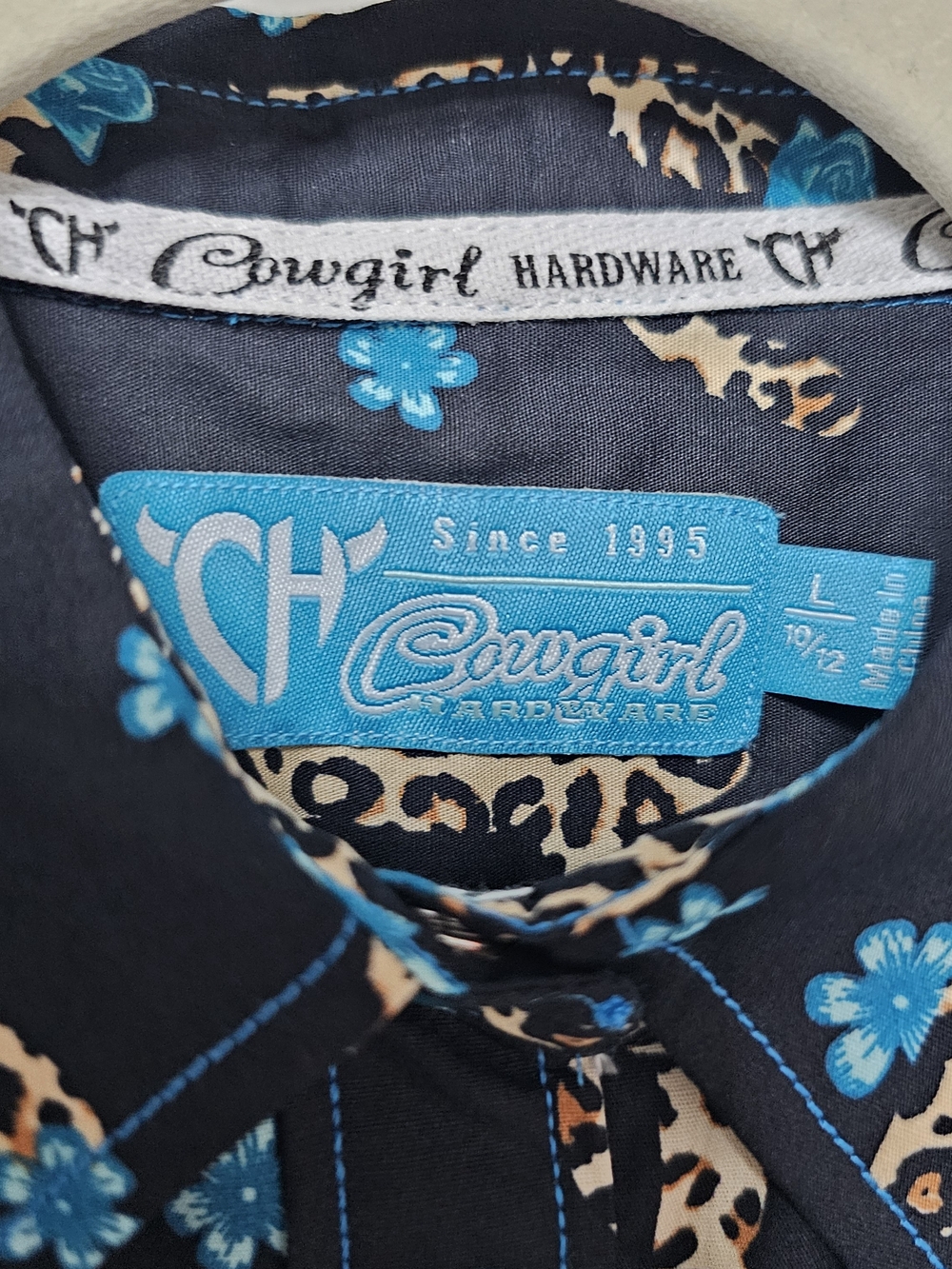 Cowgirl Hardware Girls L 10/12 Leopard Cactus Western Snap Shirt NWT - Picture 4 of 10